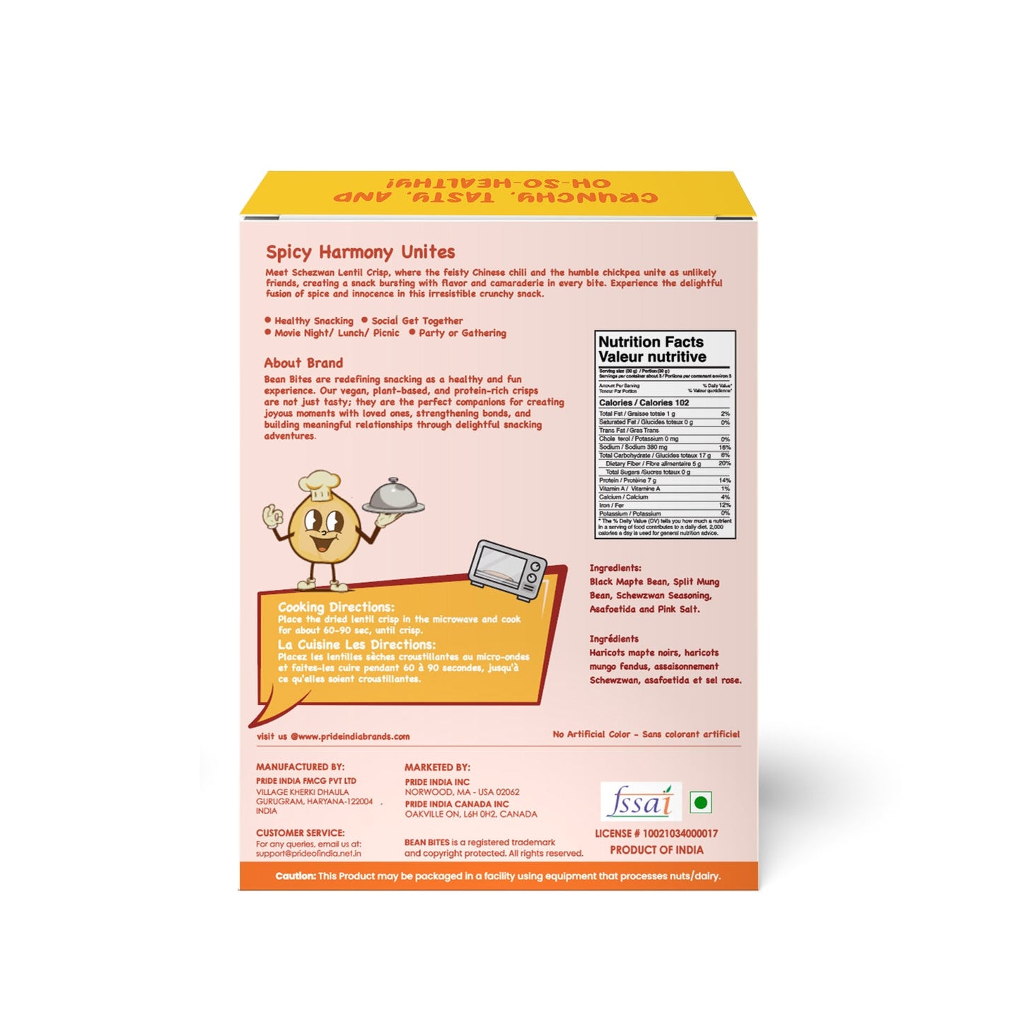 Bean Bites | Sizzlin Schezwan Lentil Crisp 3.53 oz (100 g) | Round Crunchy Crisps-2
