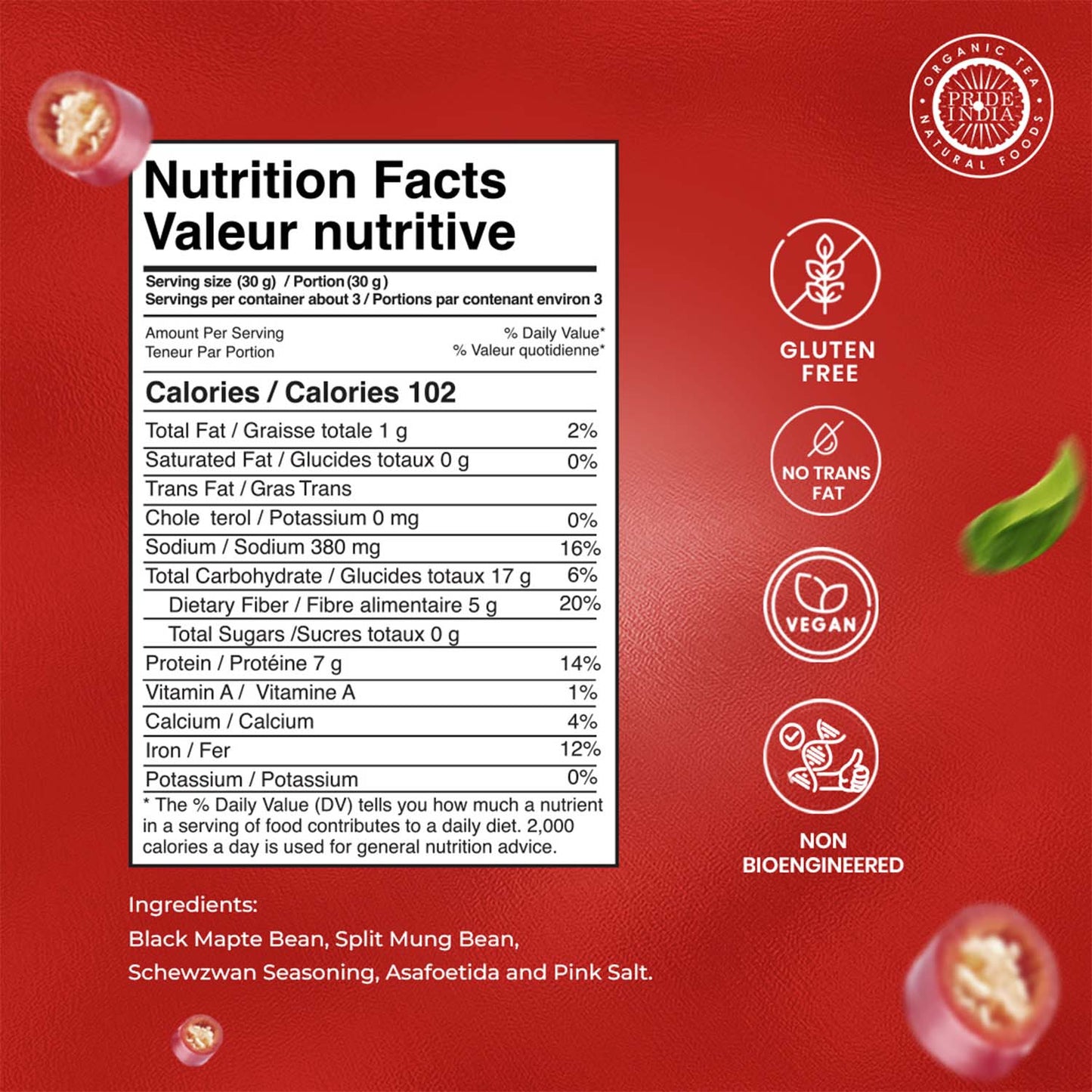 Bean Bites | Sizzlin Schezwan Lentil Crisp 3.53 oz (100 g) | Round Crunchy Crisps-3