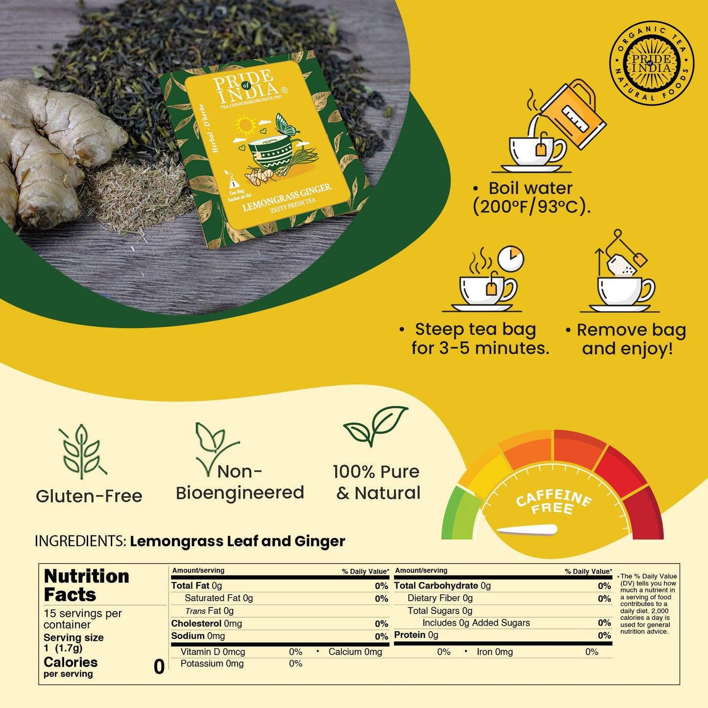 Lemongrass Ginger - Zesty Fresh Tea Bags-3