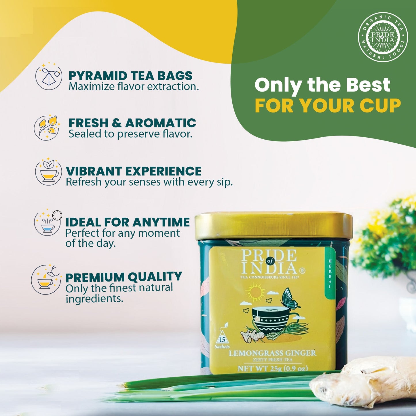 Lemongrass Ginger - Zesty Fresh Tea Bags-4