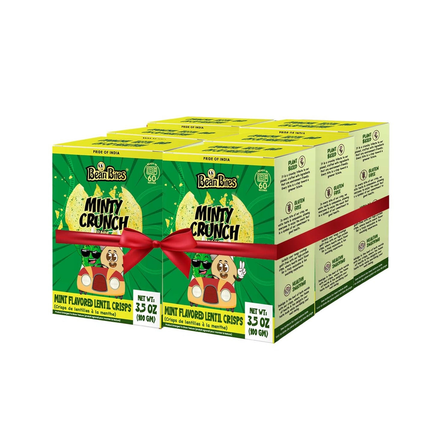 Bean Bites | Minty Crunch Lentil Crisp 3.53 oz (100 g) | Round Crunchy Crisps-1