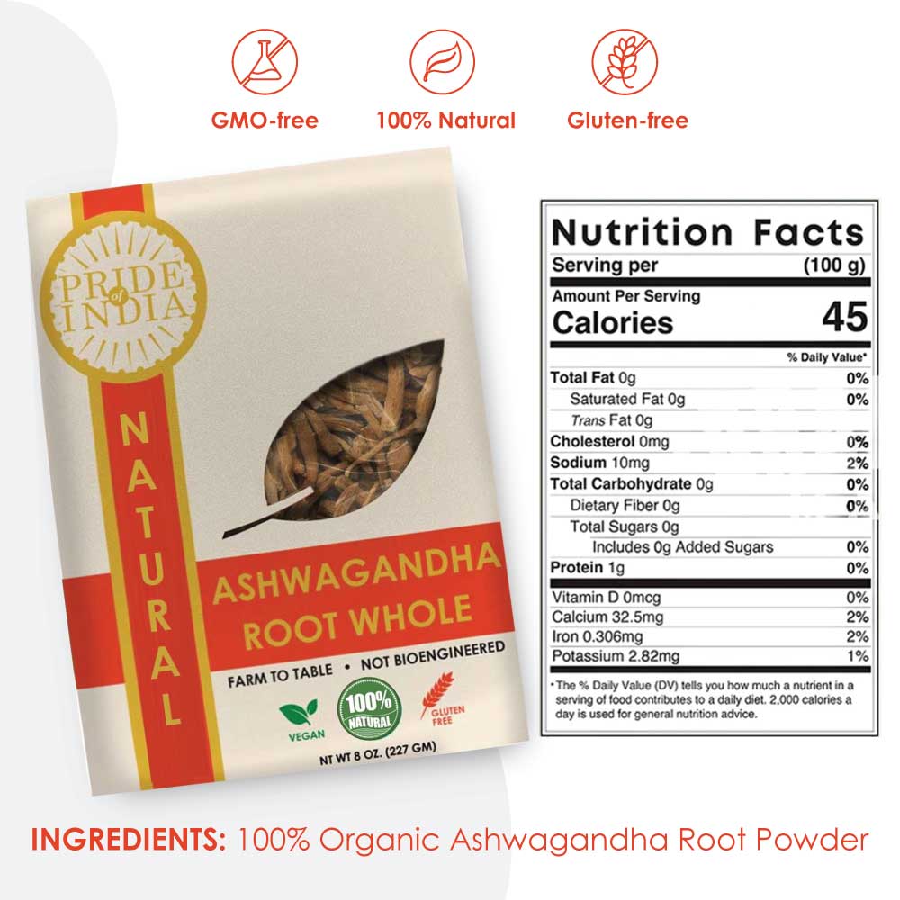 Natural Ashwagandha Root Whole (8oz-227gm)-3