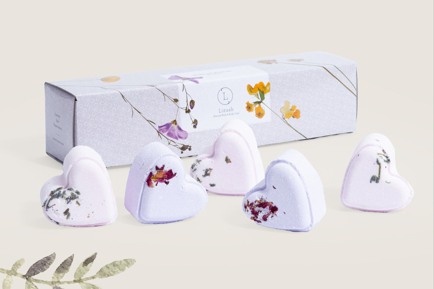 Bath Bombs - Lavender - a Set of 5 Heart Shaped Gift box - Mother's Day best gift-2