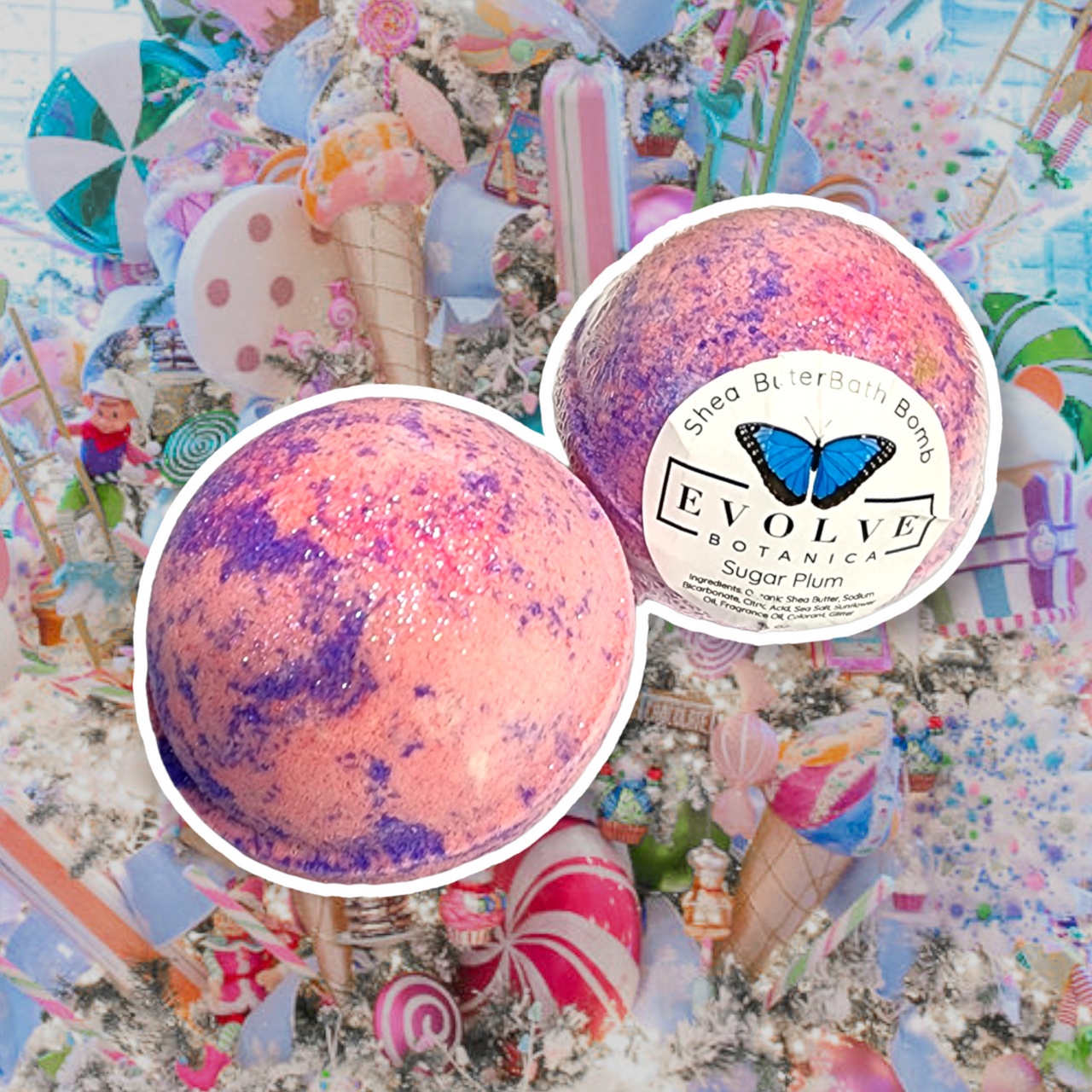 Bath Bomb - Sugar Plum ( Christmas - Holiday )-1