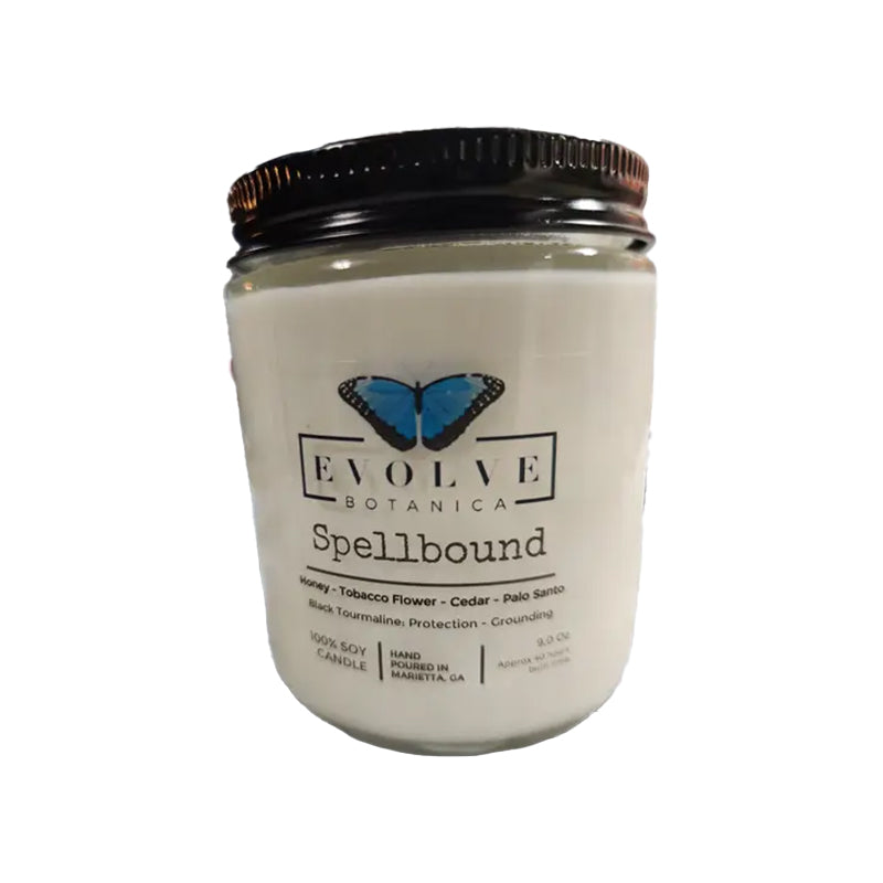 Classic 9oz Jam Jar Crystal Soy Candle - Spellbound (Black Tourmaline)-0