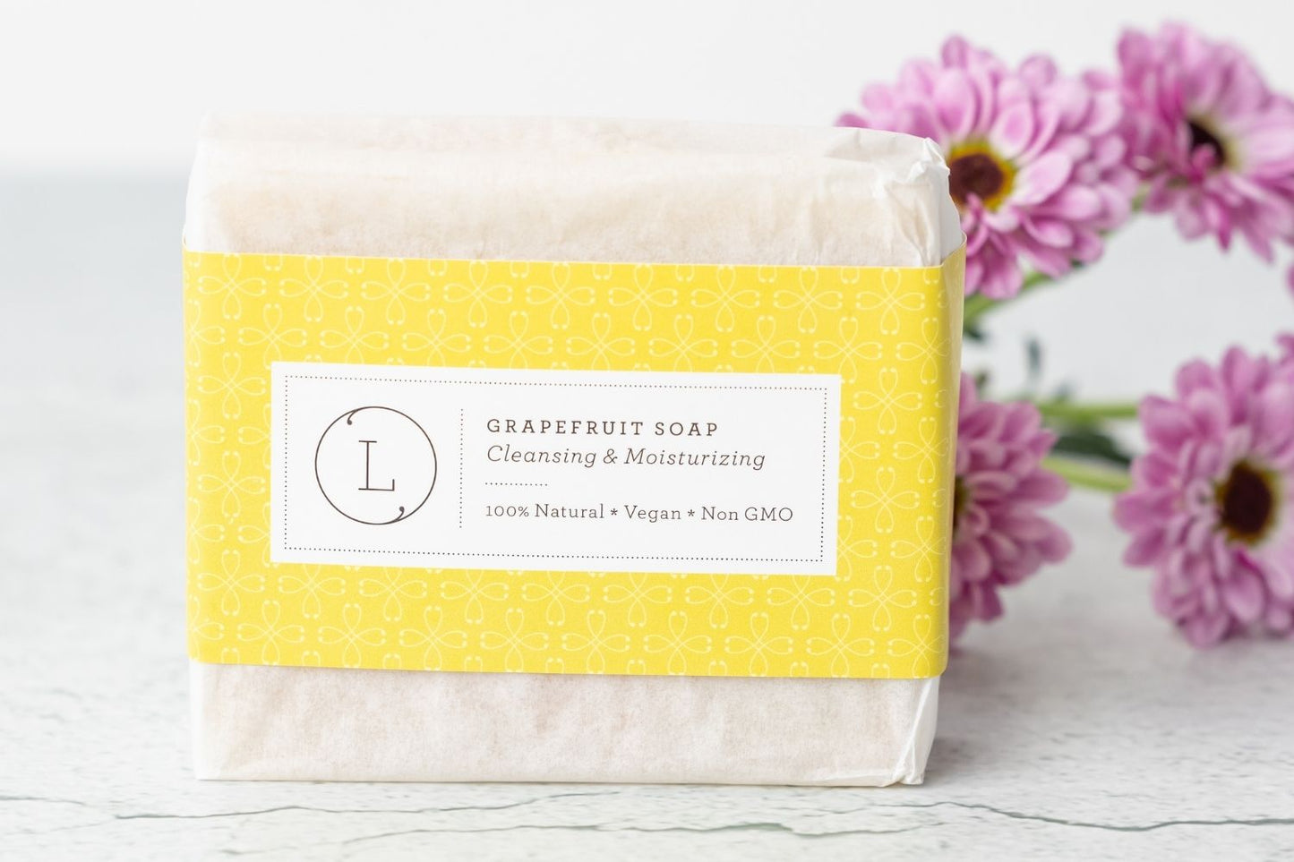 2x Natural Handmade Soap Bar, Pink Grapefruit Soap-3