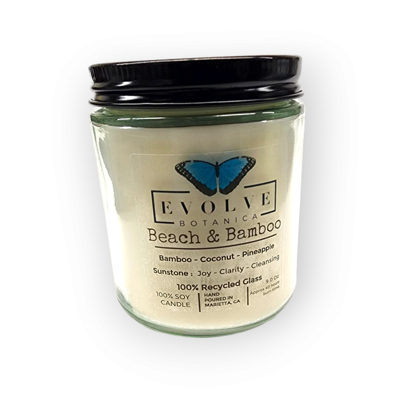Wood Wick Crystal Soy Candle - Beach & Bamboo (Sunstone)-3