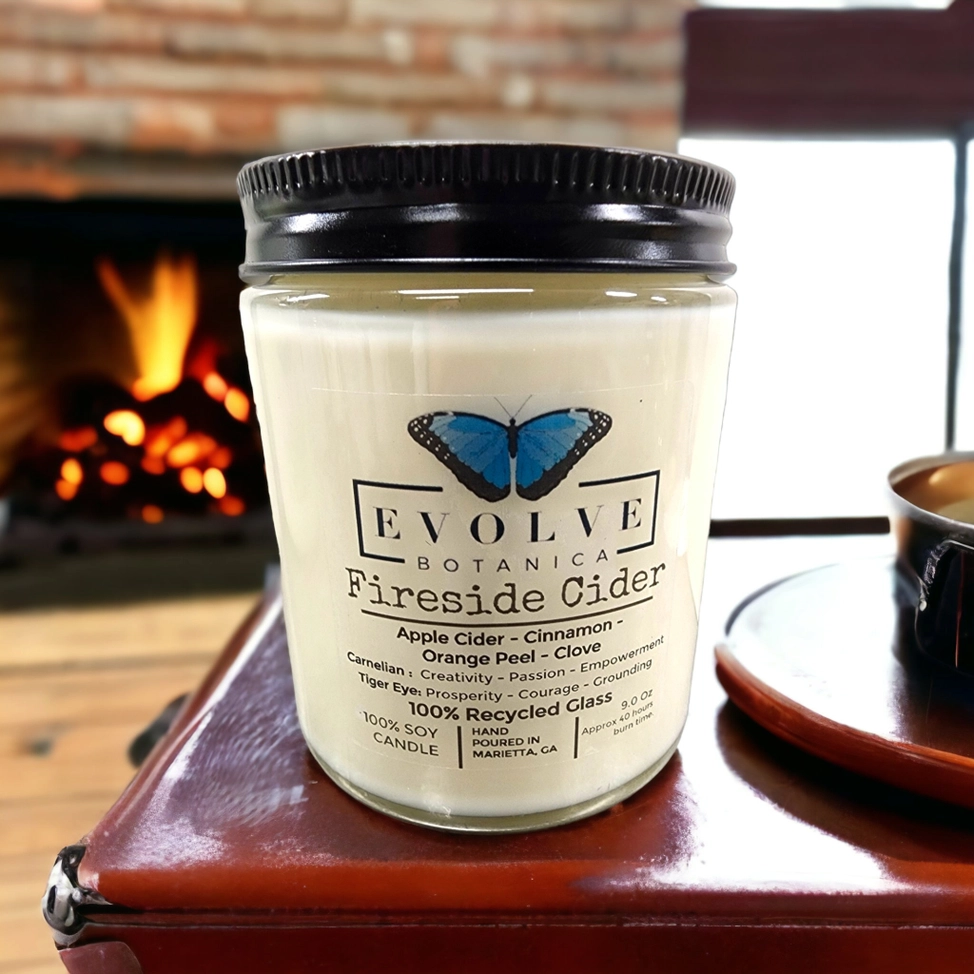 Wood Wick Crystal Soy Candle - Fireside Cider-0