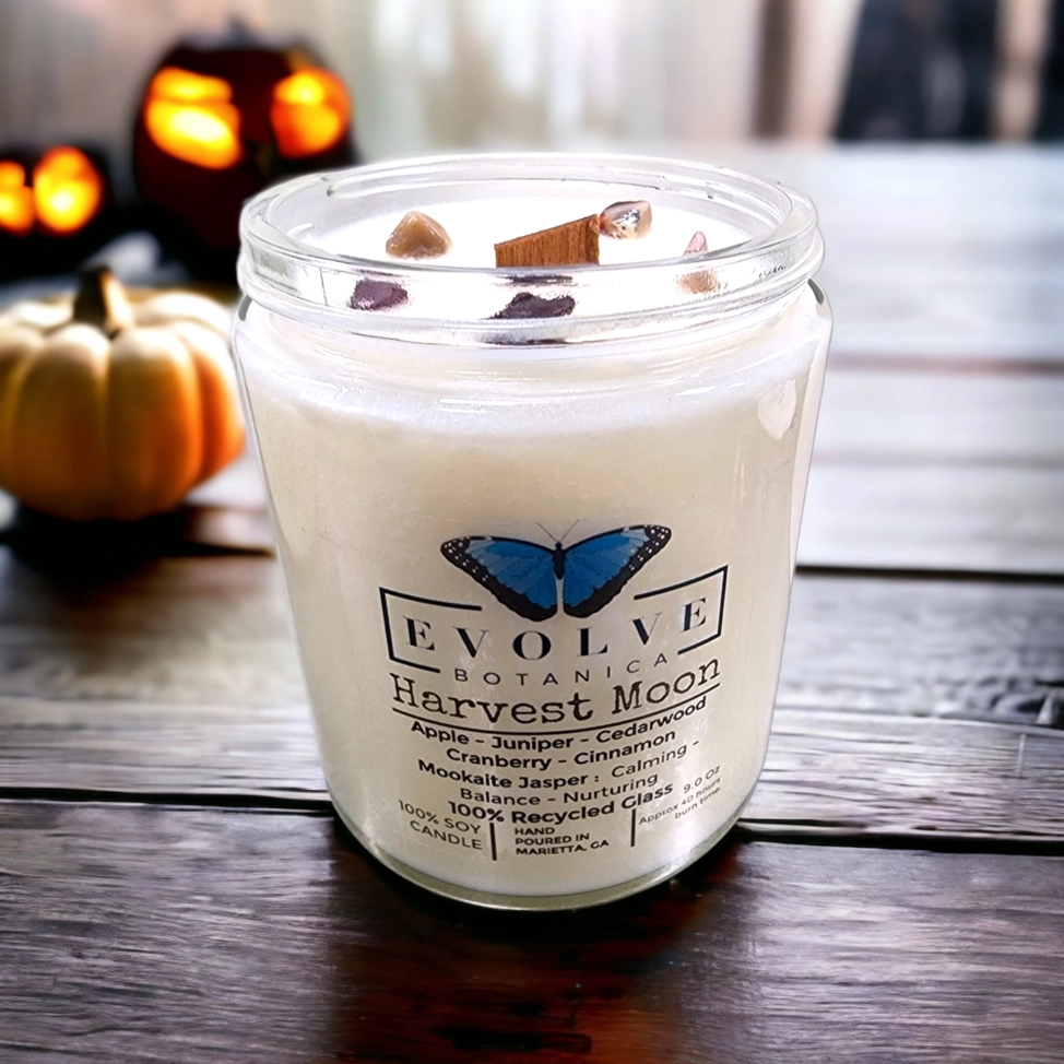 Wood Wick Crystal Soy Candle - Harvest Moon-1