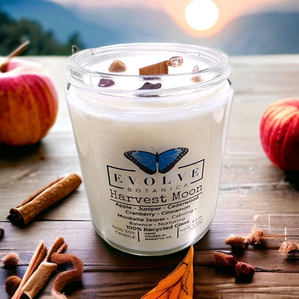 Wood Wick Crystal Soy Candle - Harvest Moon-2