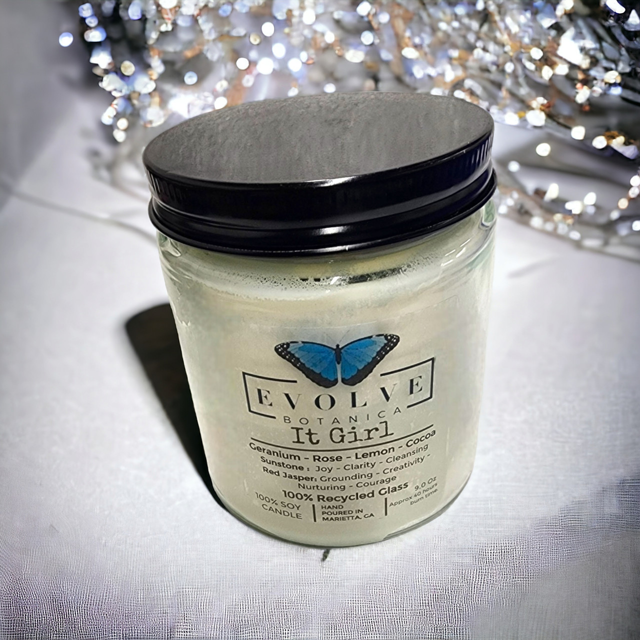 Wood Wick Crystal Soy Candle - It Girl (Sunstone & Red Jasper)-1
