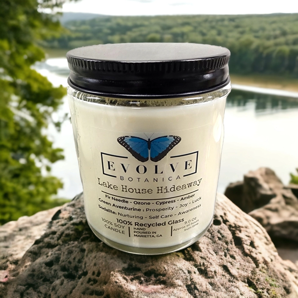 Wood Wick Crystal Soy Candle - Lake House Hideaway-2