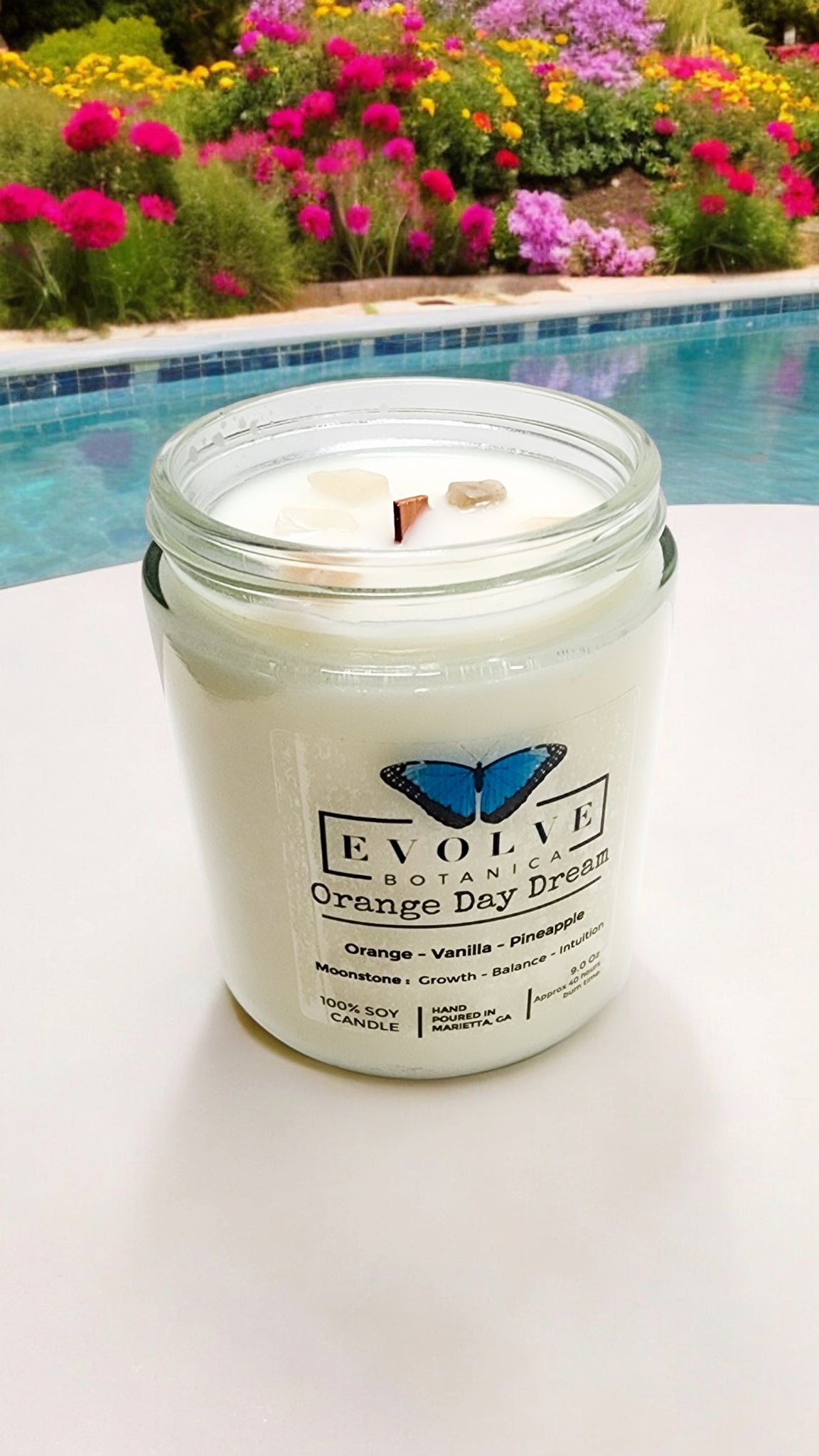Wood Wick Crystal Soy Candle - Orange Day Dream-1