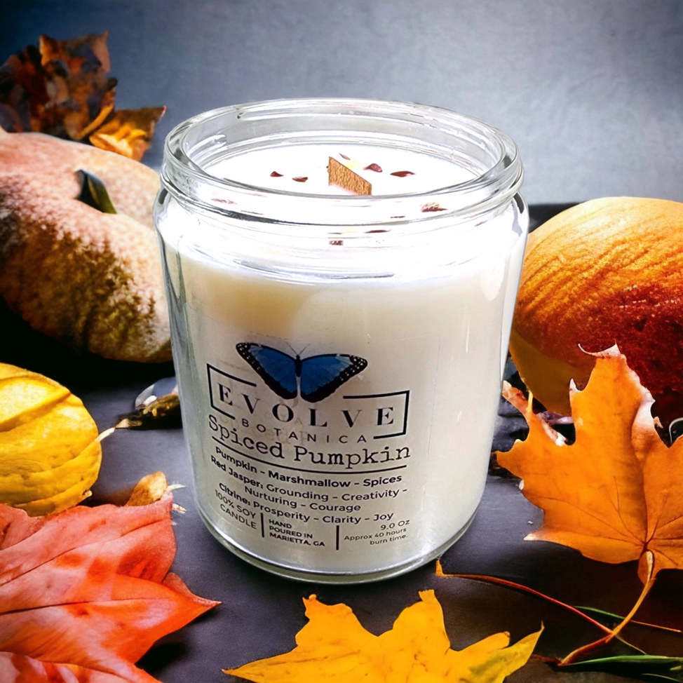 Wood Wick Crystal Soy Candle - Spiced Pumpkin-3