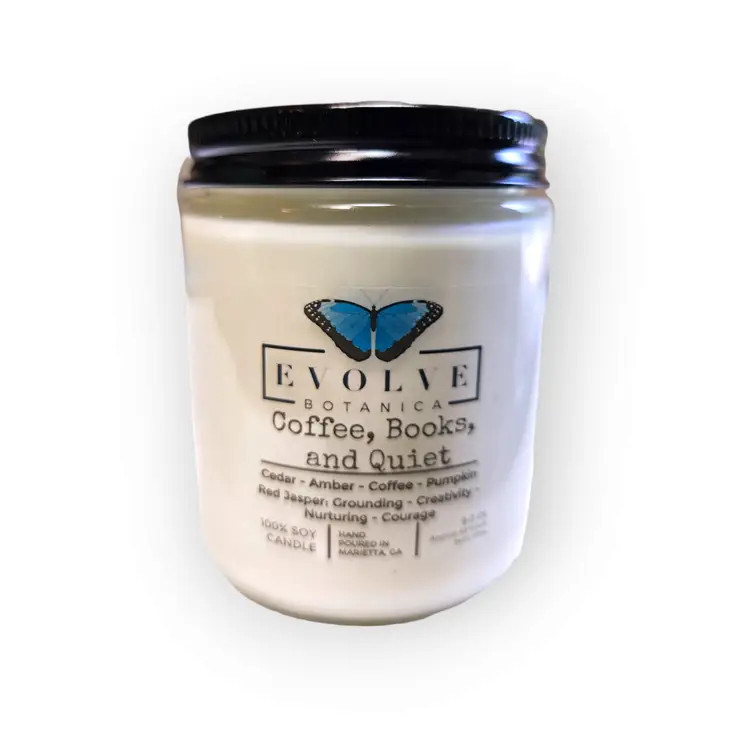 Wood Wick Gem Soy Candle - Coffee, Books, & Quiet (Jasper)-1