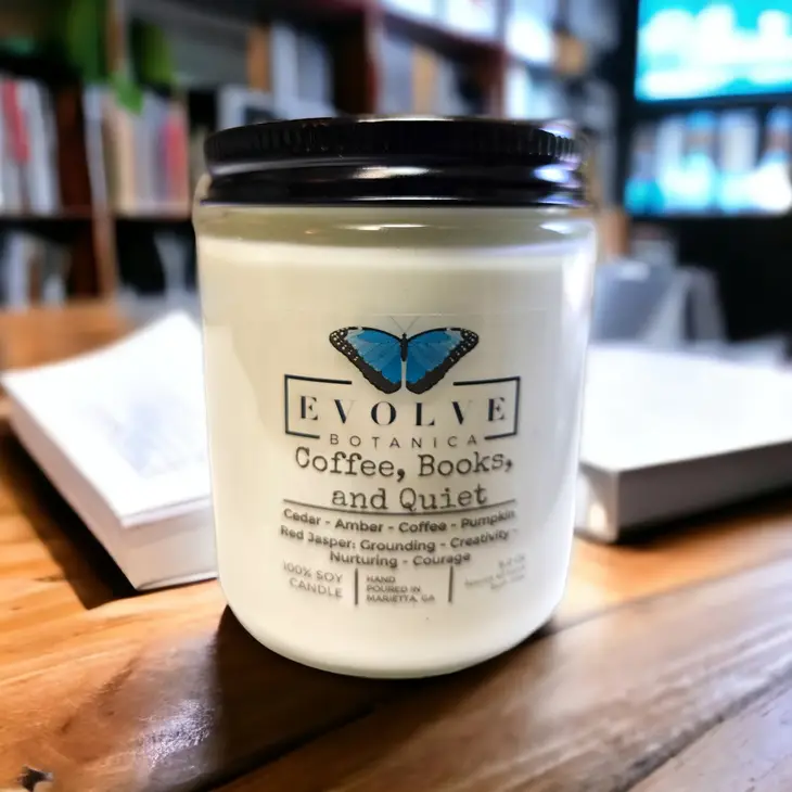 Wood Wick Gem Soy Candle - Coffee, Books, & Quiet (Jasper)-2