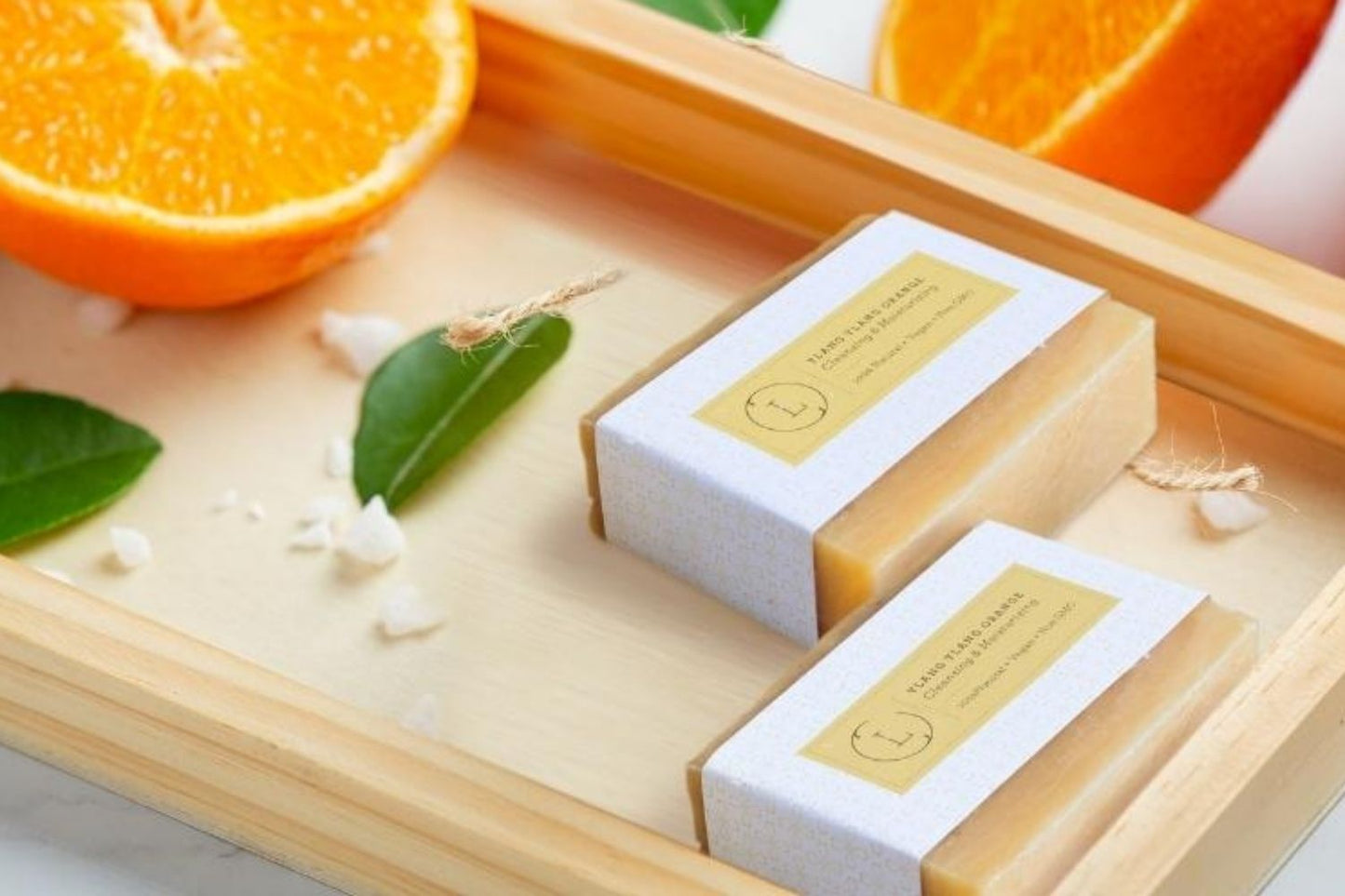 2x Natural Handmade Soap Bar, Orange Ylang Ylang Soap-2