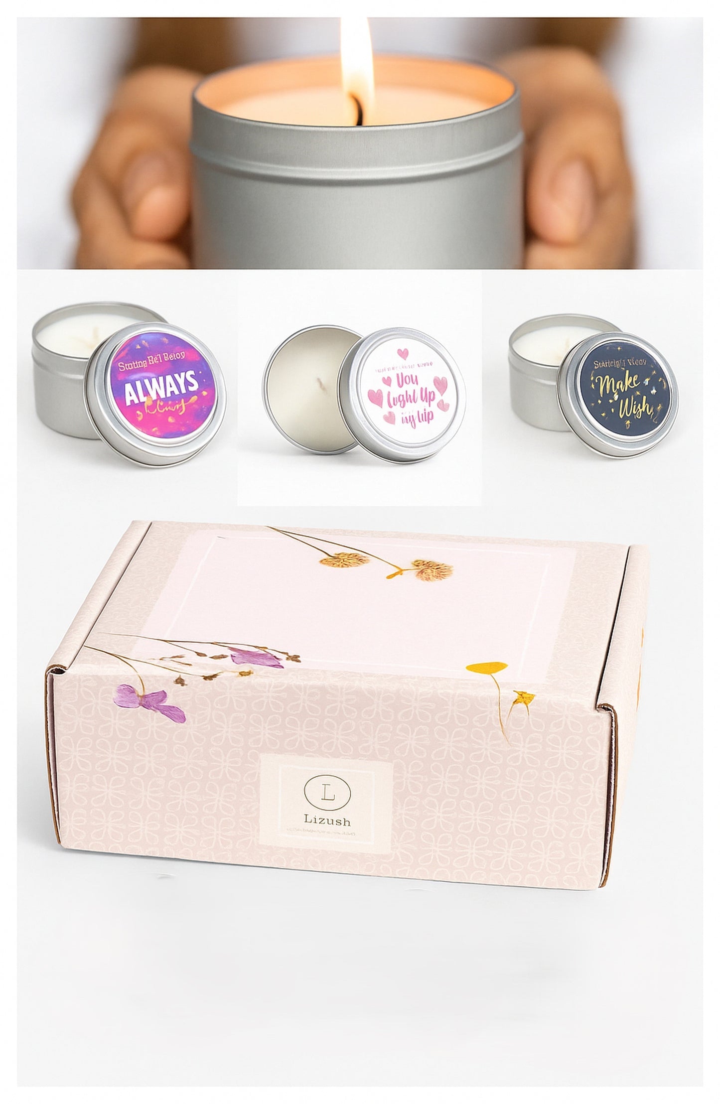 Trio of Tin Soy Candle - Scented with Bergamot and Lavender Essential oils-1