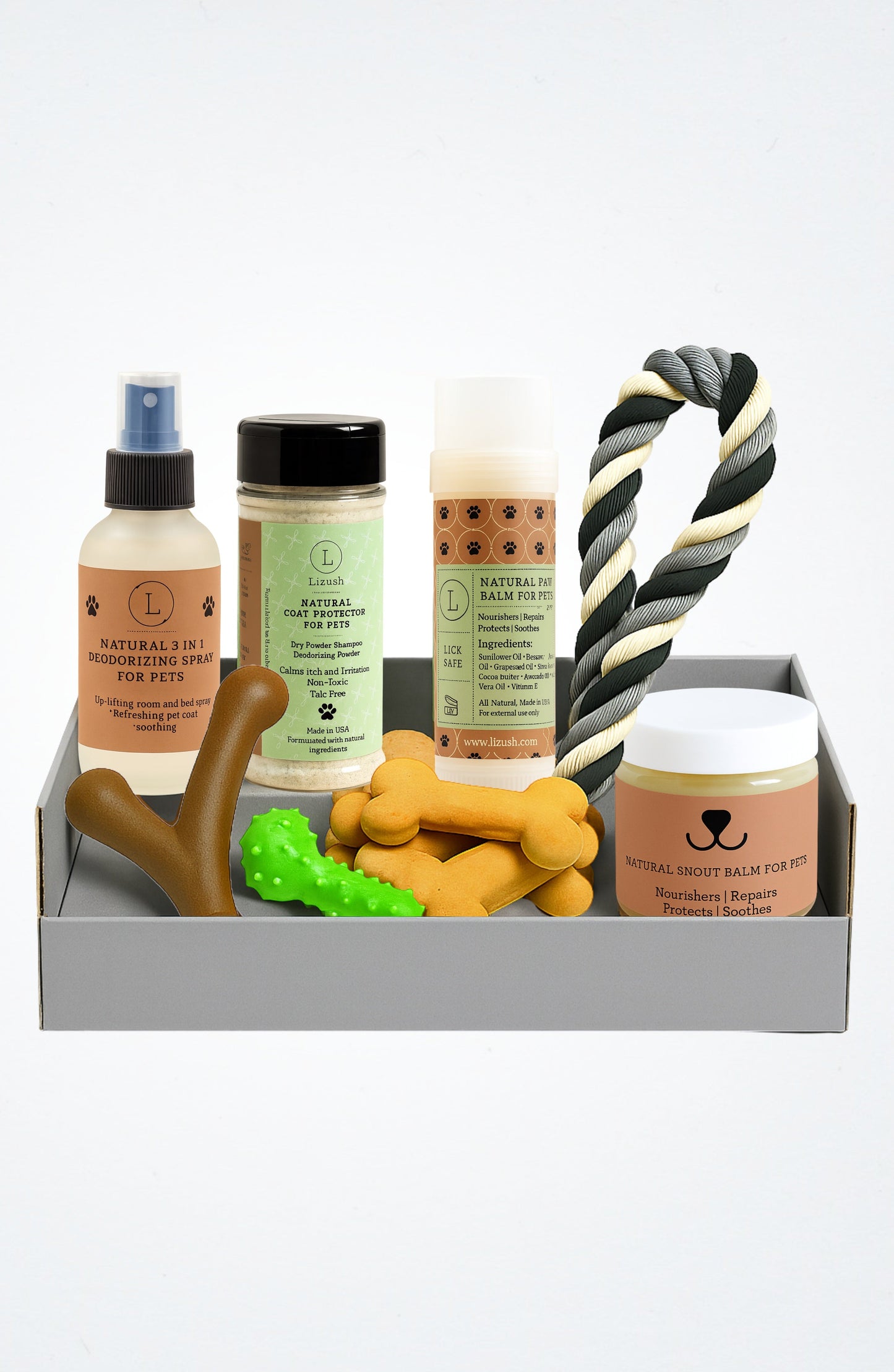 Pet Pampering Gift Box -All-Natural Pet Wellness Kit – Soothing Balms & Herbal Coat Powder-1