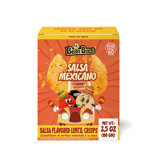 Bean Bites | Salsa Mexicano Lentil Crisp 3.53 oz (100 g) | Round Crunchy Crisps-0