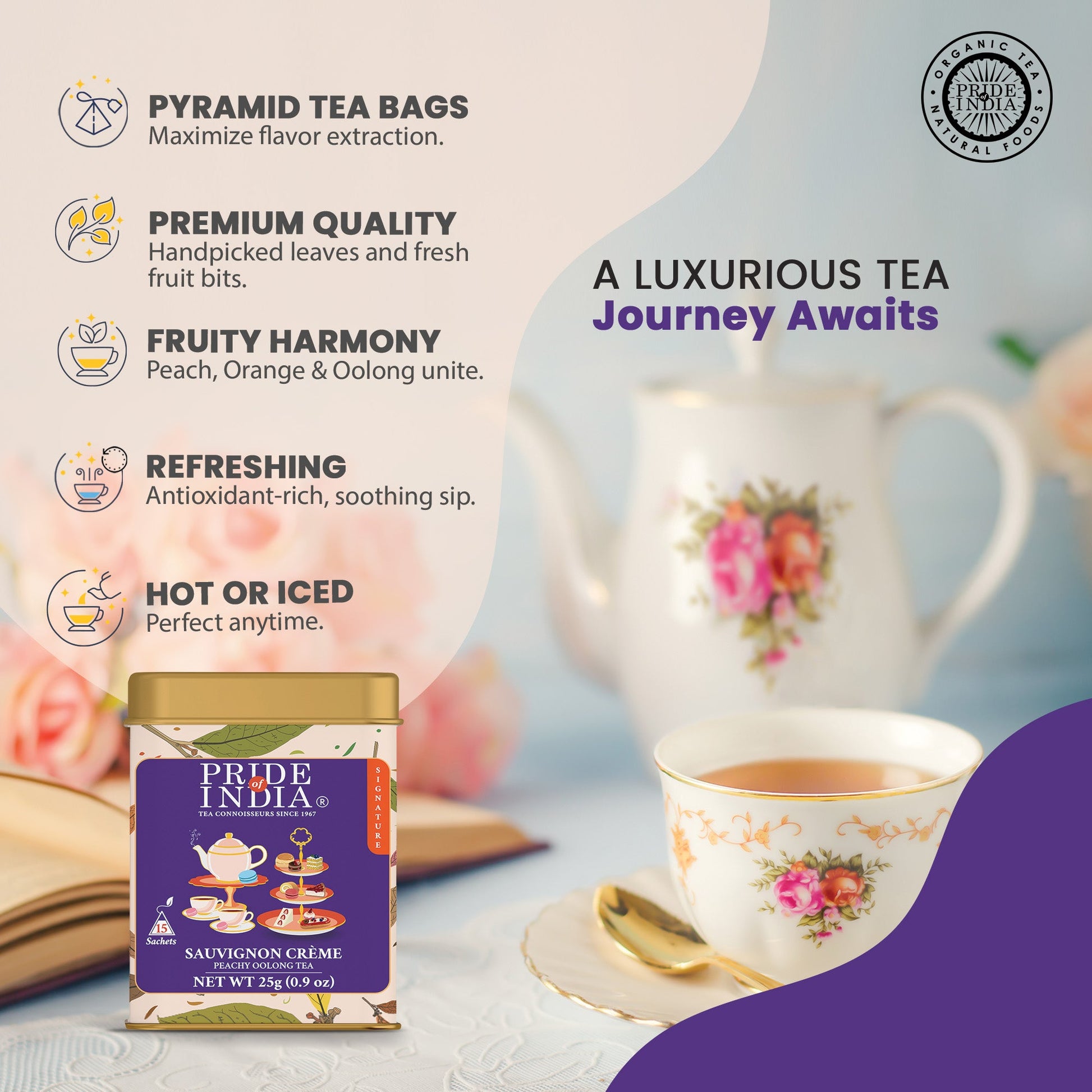 Sauvignon Creme - Peachy Oolong Tea Bags-4