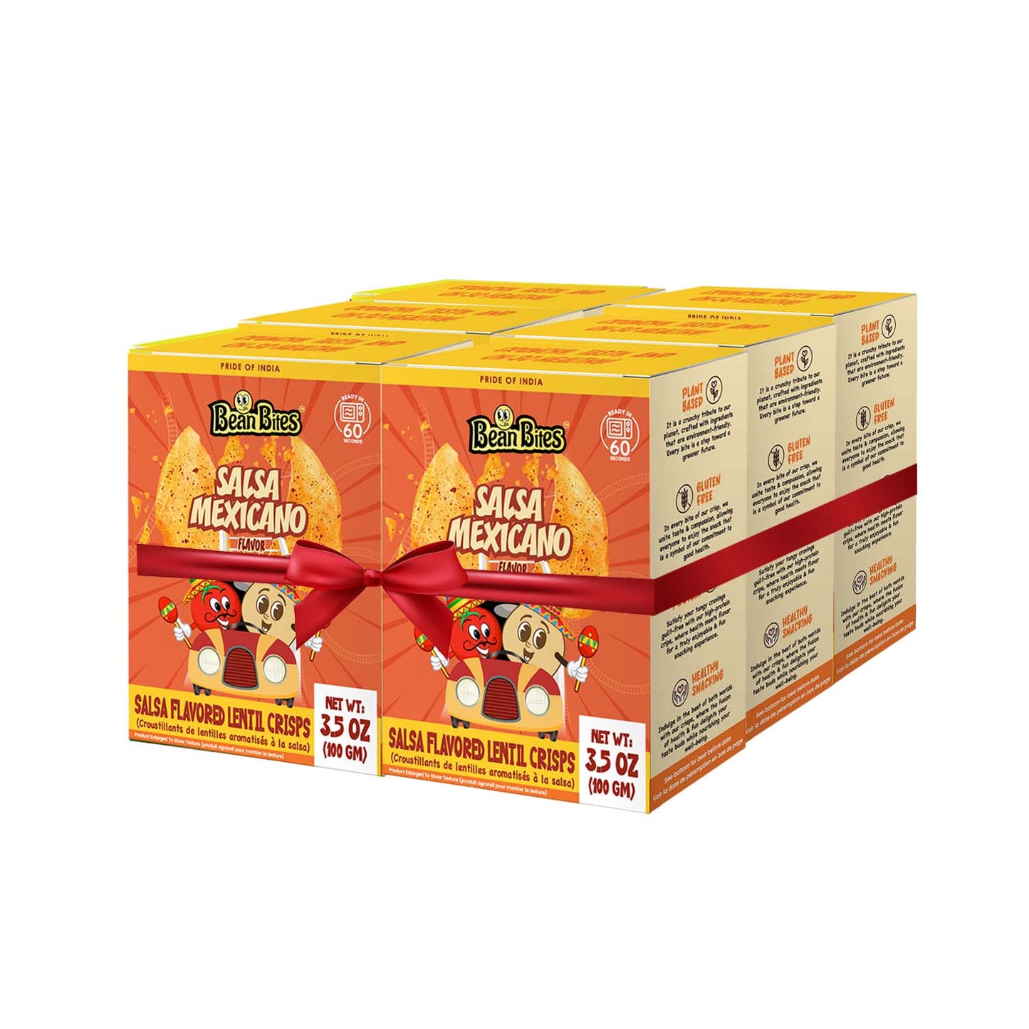 Bean Bites | Salsa Mexicano Lentil Crisp 3.53 oz (100 g) | Round Crunchy Crisps-1