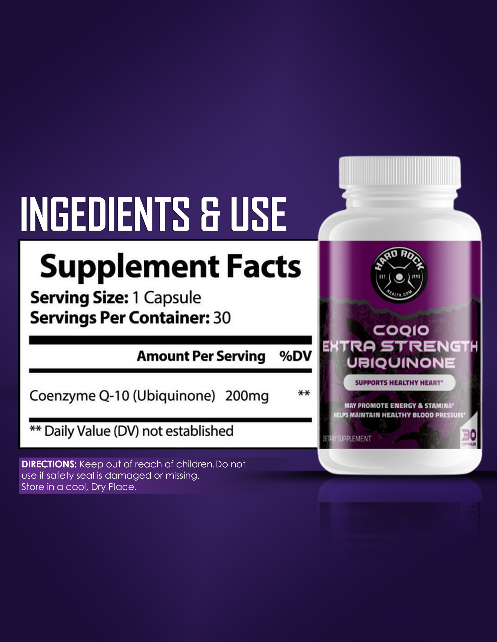 CoQ10 Ubiquinone- Extra Strength 30 Capsules-1