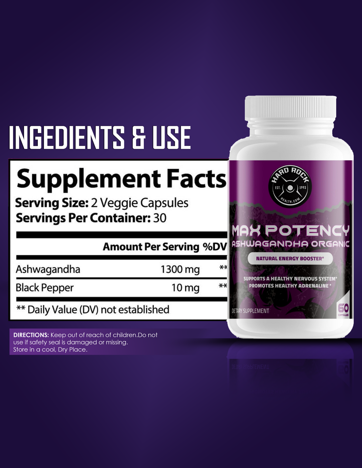 Max Potency Organic Ashwagandha- Natural Energy Booster-1