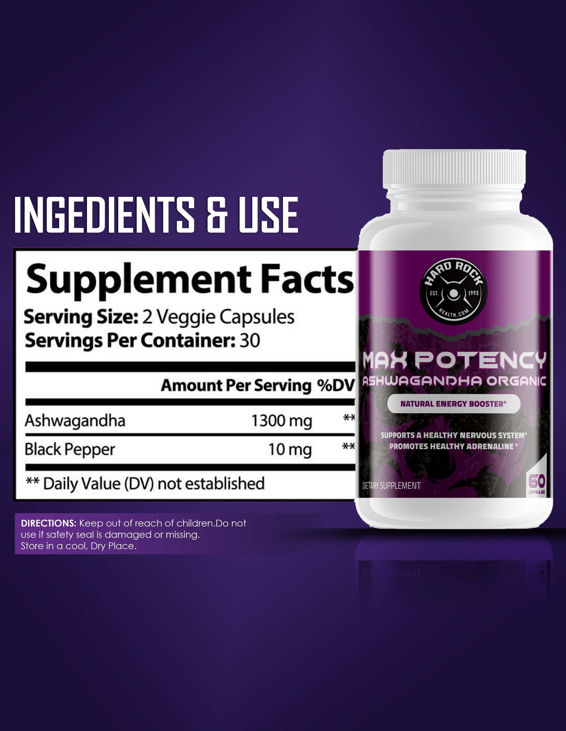 Max Potency Organic Ashwagandha- Natural Energy Booster-1