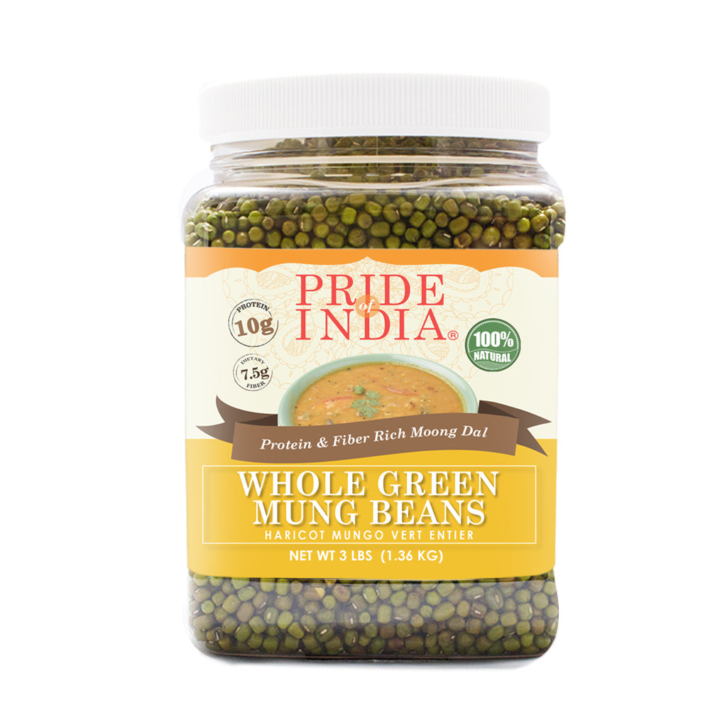 Indian Whole Green Mung Gram - Protein & Fiber Rich Moong Whole Jar-2