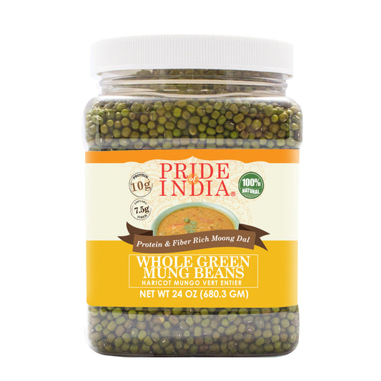 Indian Whole Green Mung Gram - Protein & Fiber Rich Moong Whole Jar-0
