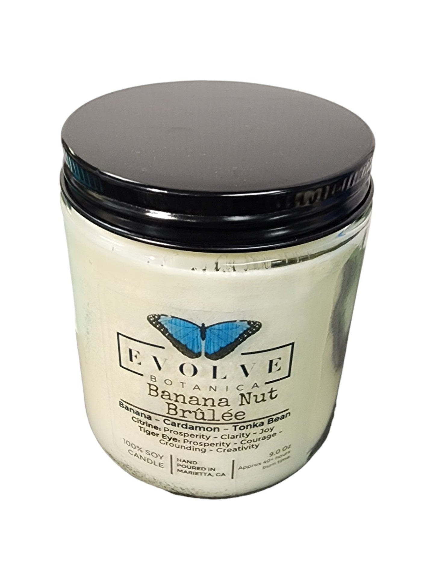 Wood Wick Crystal Soy Candle Jar - Banana Nut Brulee-2