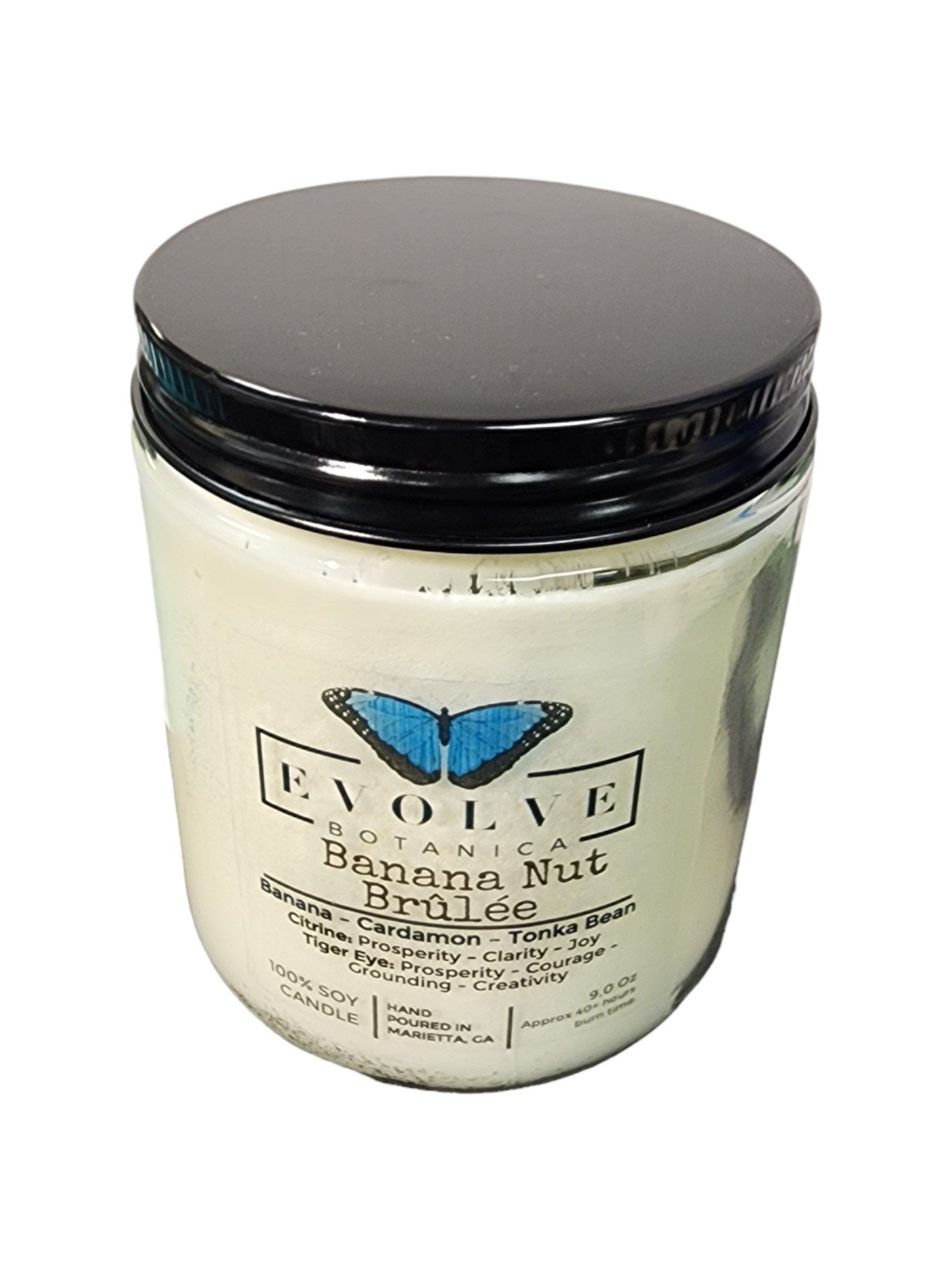 Wood Wick Crystal Soy Candle Jar - Banana Nut Brulee-2