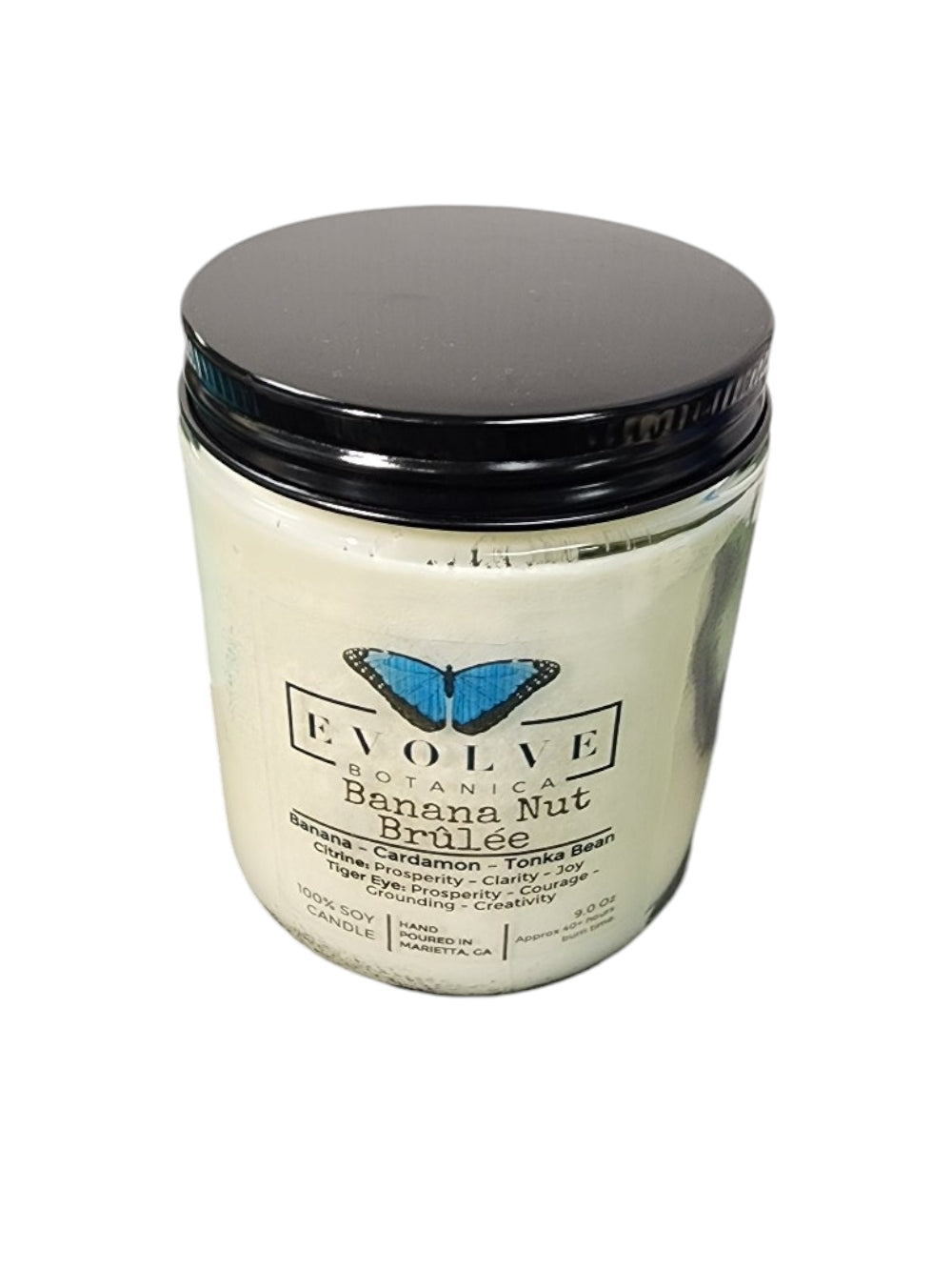 Wood Wick Crystal Soy Candle Jar - Banana Nut Brulee-1