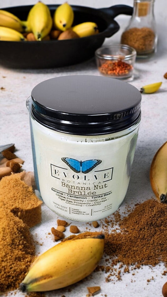 Wood Wick Crystal Soy Candle Jar - Banana Nut Brulee-0
