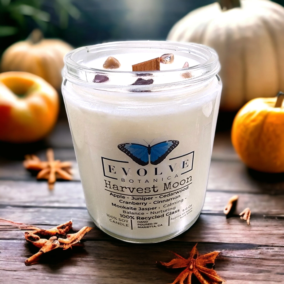 Wood Wick Crystal Soy Candle - Harvest Moon-3