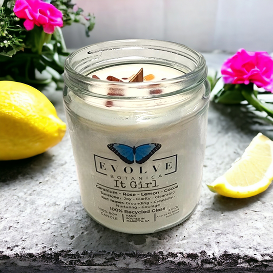 Wood Wick Crystal Soy Candle - It Girl (Sunstone & Red Jasper)-0