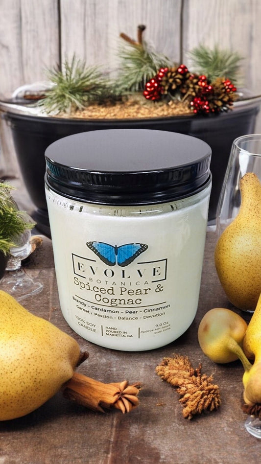 Wood Wick Crystal Soy Candle Jar - Spiced Pear & Cognac-0