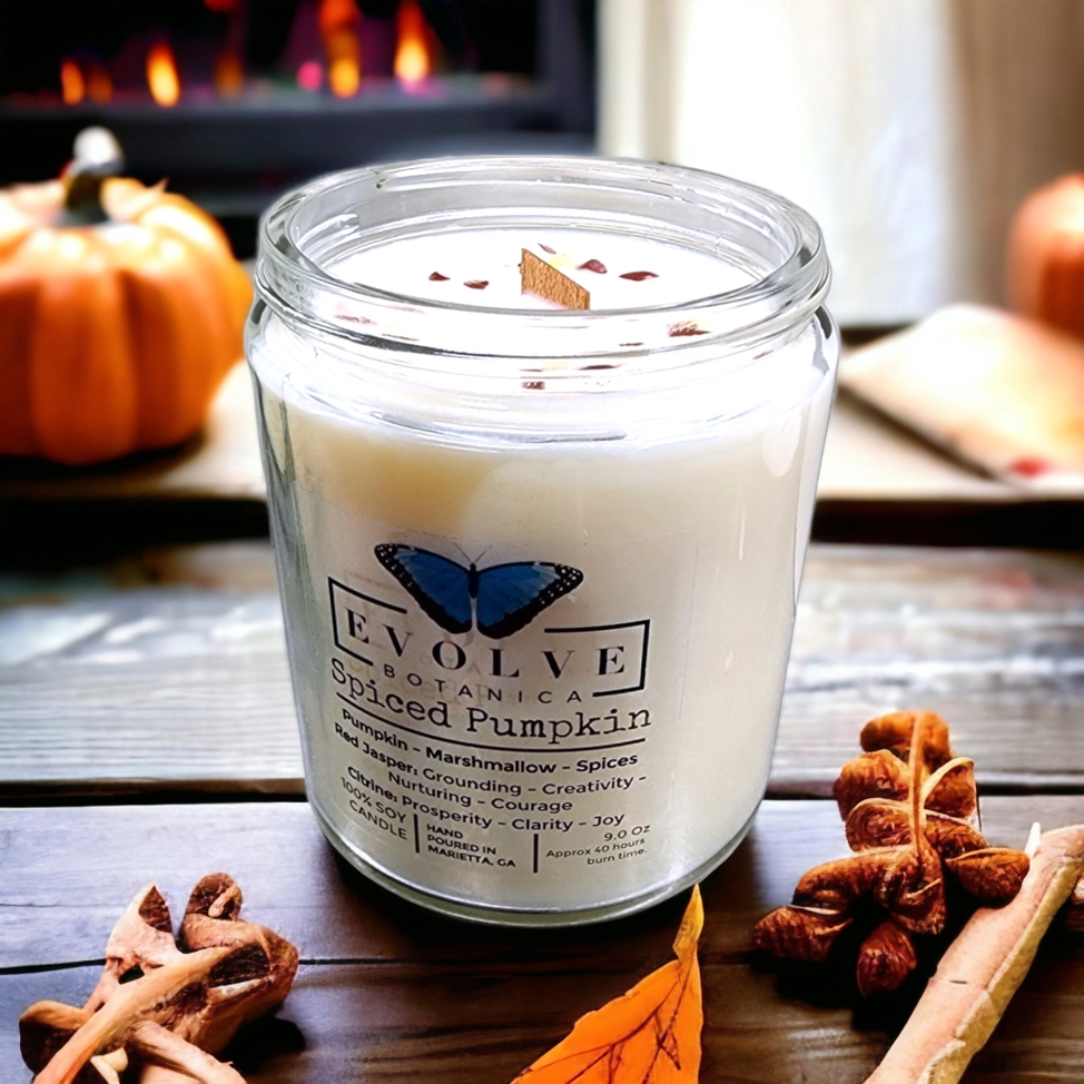 Wood Wick Crystal Soy Candle - Spiced Pumpkin-2