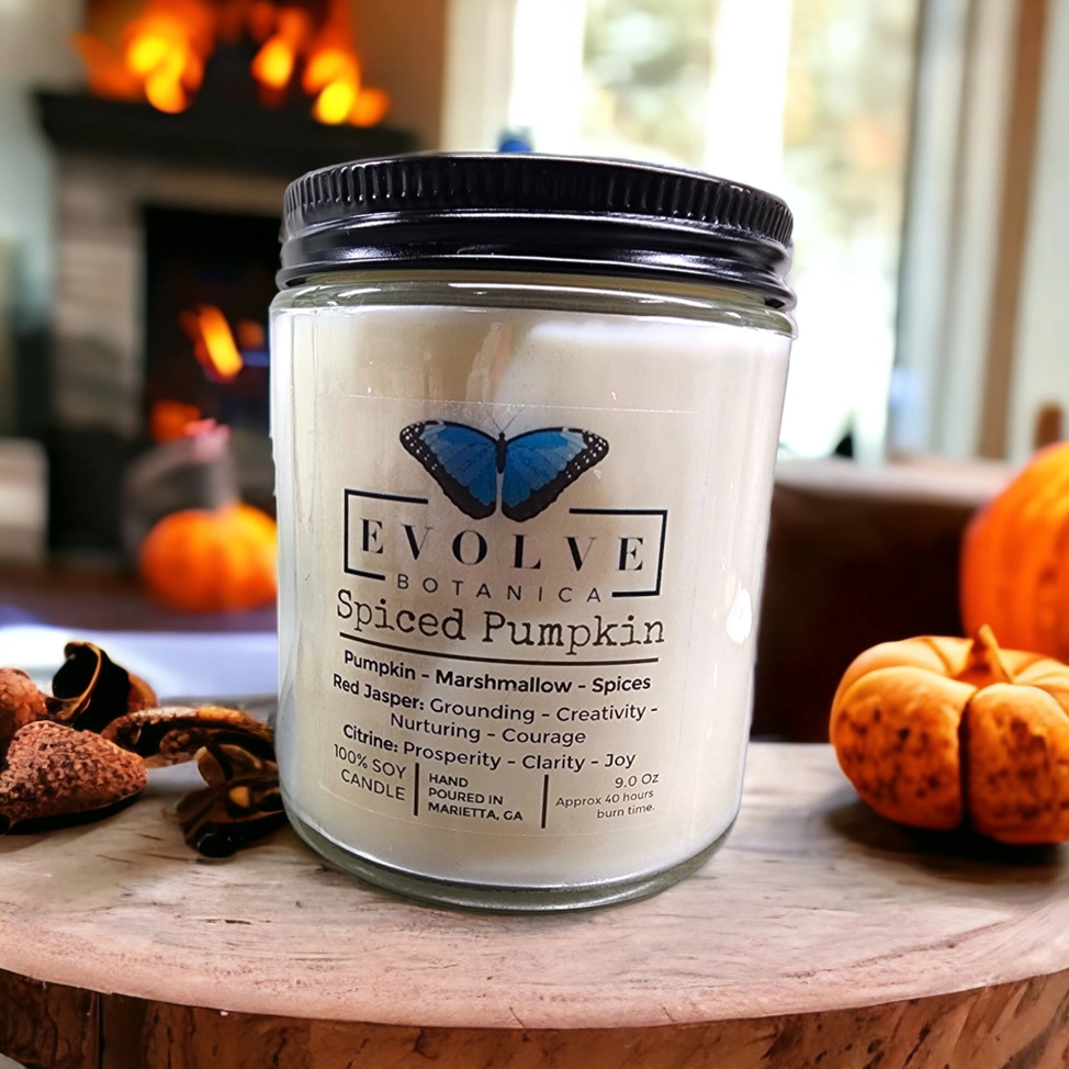 Wood Wick Crystal Soy Candle - Spiced Pumpkin-4