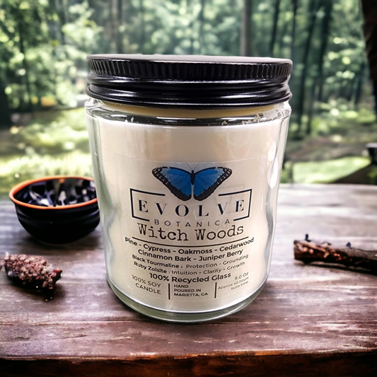 Wood Wick Crystal Soy Candle - Witch Woods-0