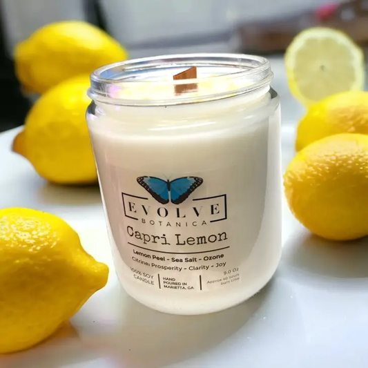 Wood Wick Gemstone Soy Candle - Capri Lemon (Citrine)-0