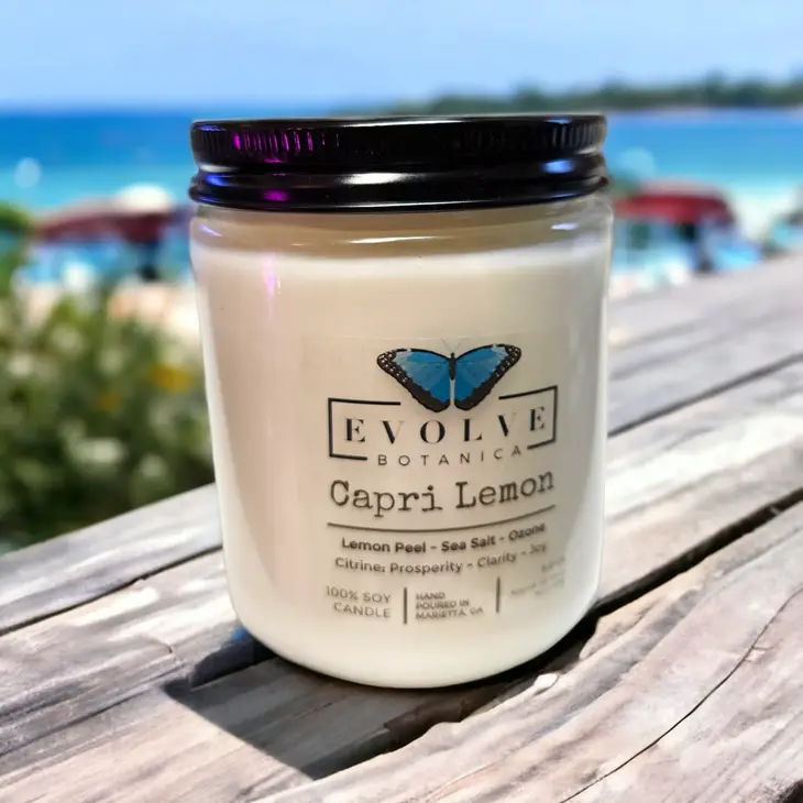 Wood Wick Gemstone Soy Candle - Capri Lemon (Citrine)-3