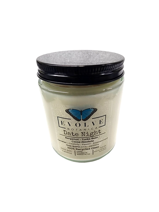 Wood Wick Gemstone Soy Candle - Date Night (Rose Quartz & Carnelian)-3