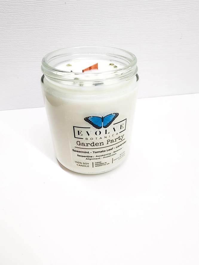 Wood Wick Crystal Soy Candle - Garden Party-3