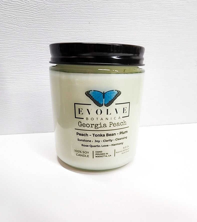Wood Wick Crystal Soy Candle - Georgia Peach-0