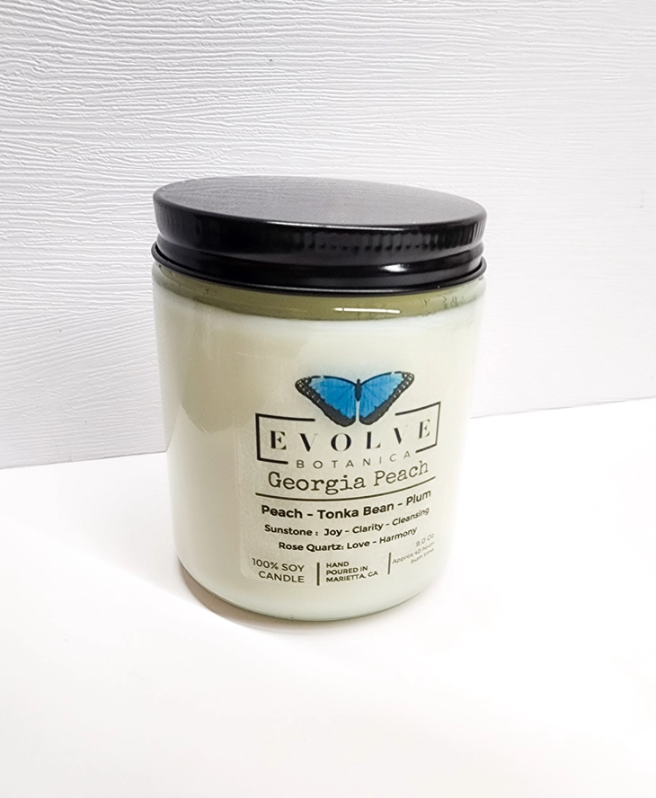 Wood Wick Crystal Soy Candle - Georgia Peach-3