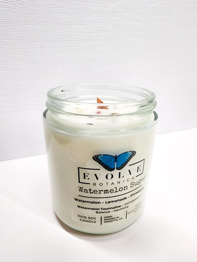 Wood Wick Crystal Soy Candle - Watermelon Sugar-3
