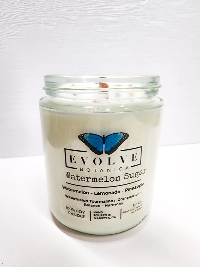 Wood Wick Crystal Soy Candle - Watermelon Sugar-4