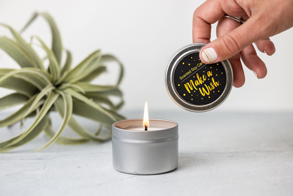 Trio of Tin Soy Candle - Scented with Bergamot and Lavender Essential oils-4